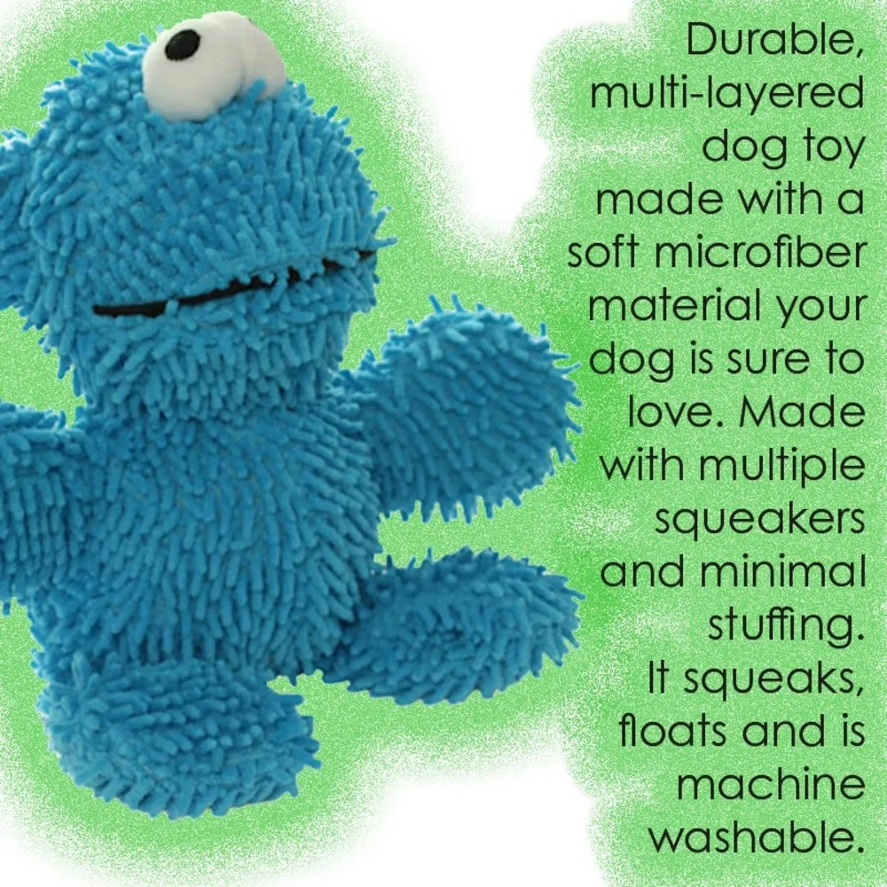 Mighty Toys Microfiber Ball Monster Durable Squeaky Dog Toy Plus Dog Scoop Bags